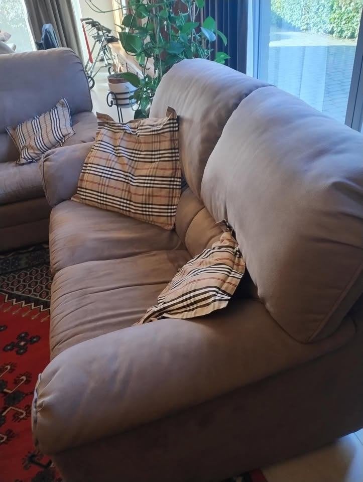 UPDATE:Natuzzi taupe zetel, Ophalen, Gebruikt, Stof
