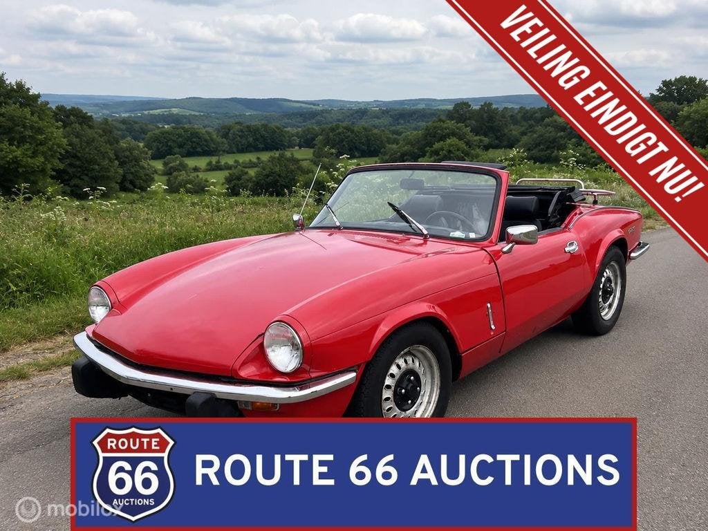 Triumph Spitfire Mk 4 | 1972 | Route 66 Auctions, Triumph, Zwart, Bedrijf, Handgeschakeld