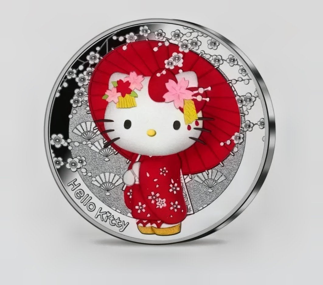 Pièce en argent 2024 — 50e aniv de Hello Kitty, Enlèvement ou Envoi, Argent
