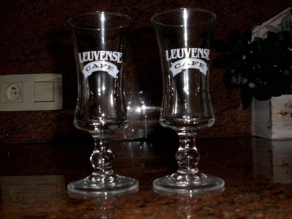 2 glazen voor Leuvense koffielikeur, Verzamelen, Ophalen of Verzenden, Nieuw, Overige typen