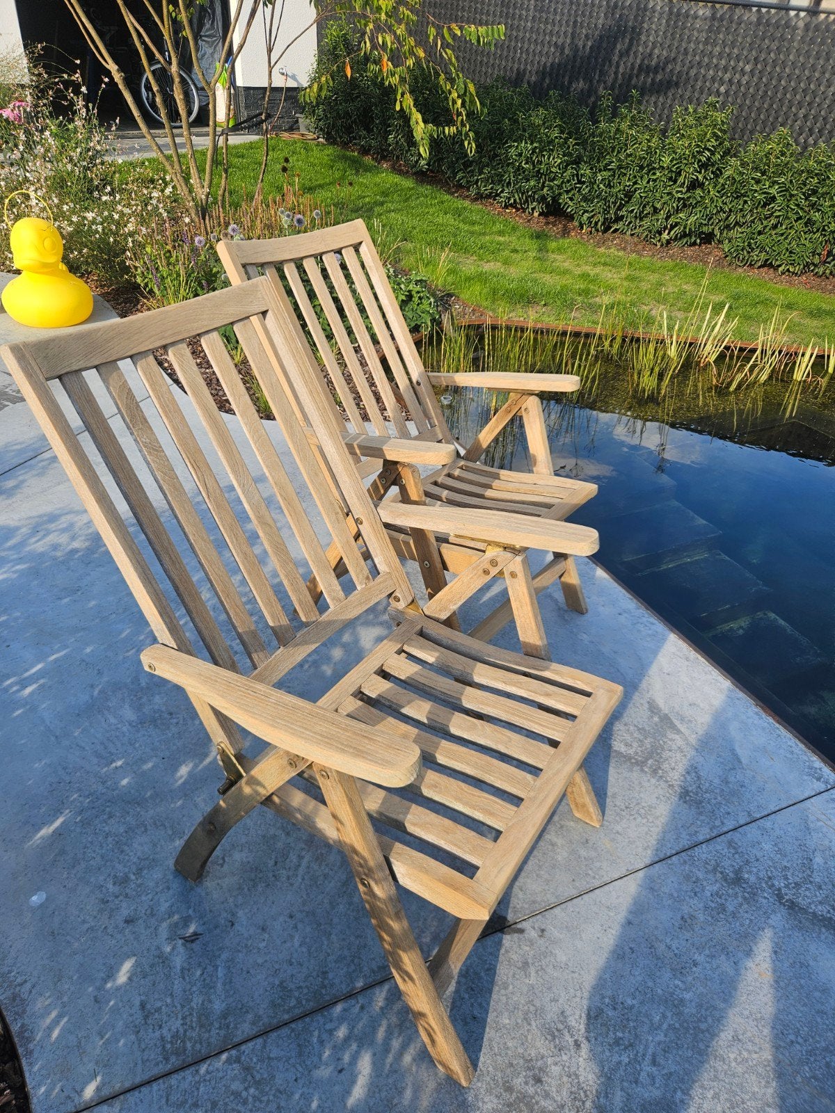 Chaises de jardin de luxe en teck, entièrement restaurées, Jardin & Terrasse, Chaises longues, Enlèvement, Bois