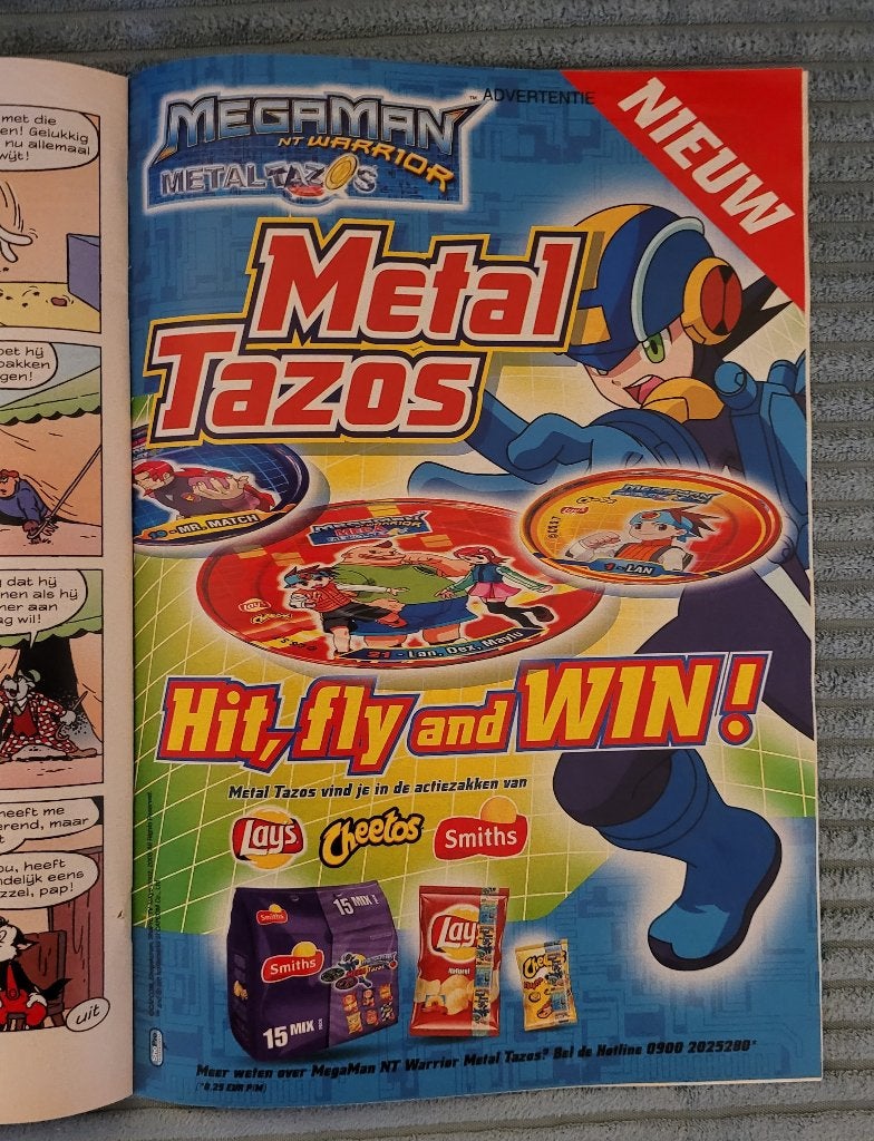 Publicité MEGAMAN METAL TAZOS, objet de collection, Collections, Flippos, Autres types, Adventure, Cheetos 24 Game, Chester Cheetos