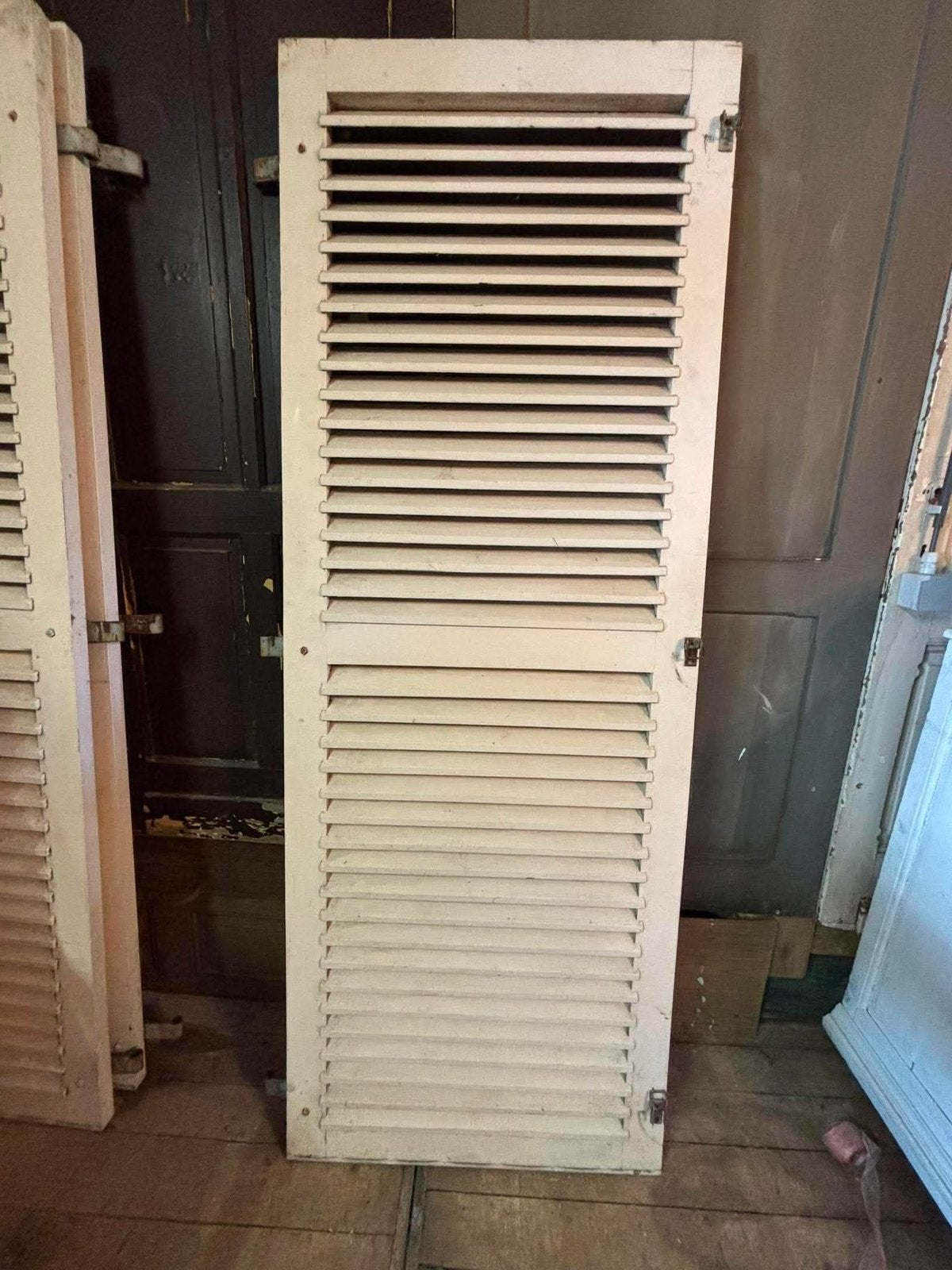 3 grandes portes à lamelles anciennes en bois, Enlèvement, Comme neuf