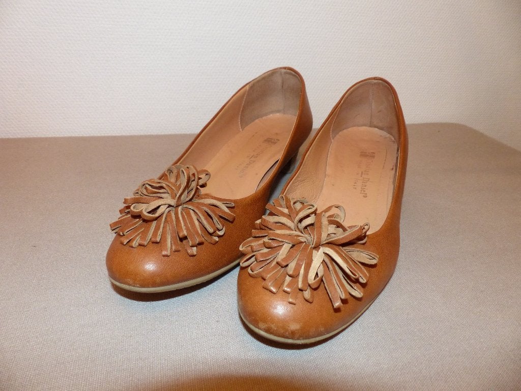 Christian Daniel cognac lederen pumps - maat 38, Pumps, Bruin, Ophalen of Verzenden, Zo goed als nieuw