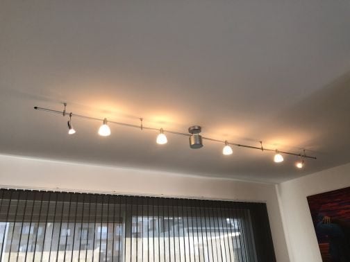 Plafond verlichting halogeen 2x rails, Halogène, Transformateur inclus, Enlèvement, Utilisé
