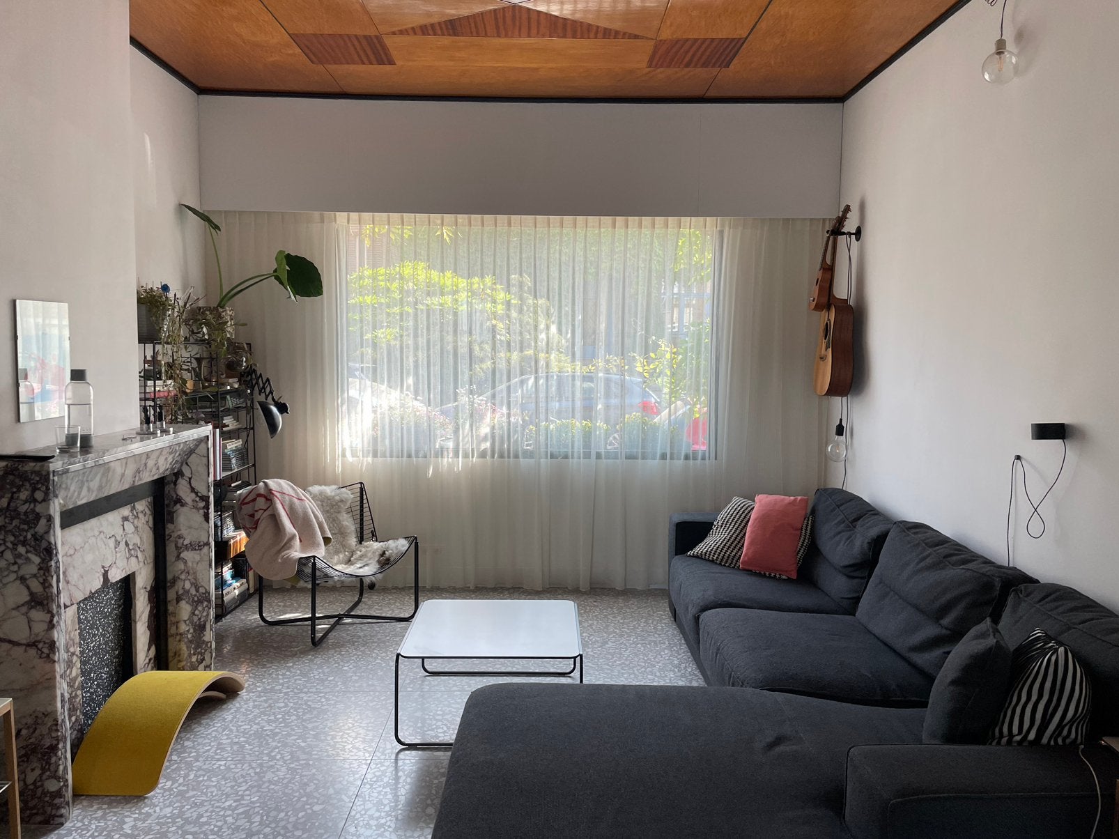 Grijze zetel, Maison & Meubles, Canapés | Coins salons complets, Enlèvement, Utilisé, Tissus