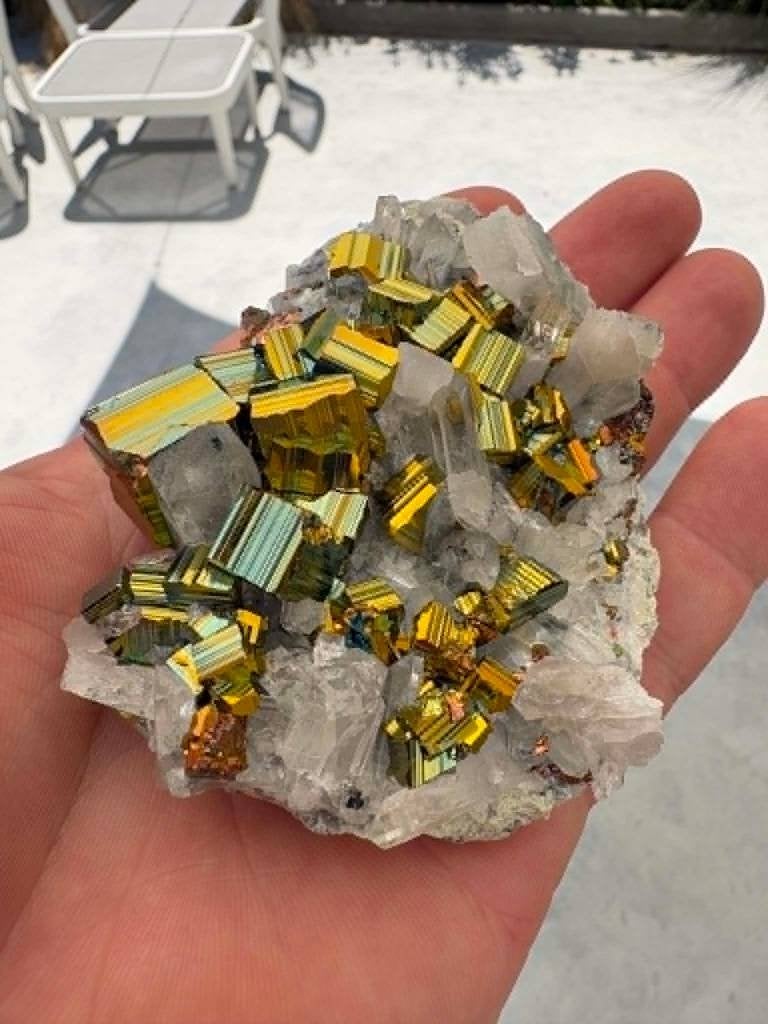 Luxe Iriserende Pyriet / Pyrite (222g), Huis en Inrichting, Woonaccessoires | Overige, Ophalen of Verzenden, Nieuw, Goud