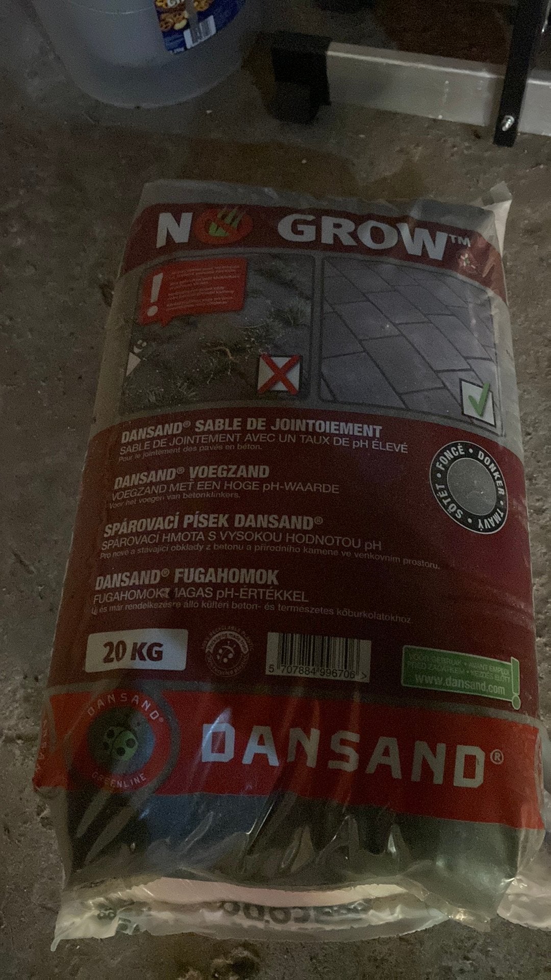 Dansand NO GROW donkergrijs voegzand. Ongeopend, Jardin & Terrasse, Sable, Enlèvement, Sable de jointure