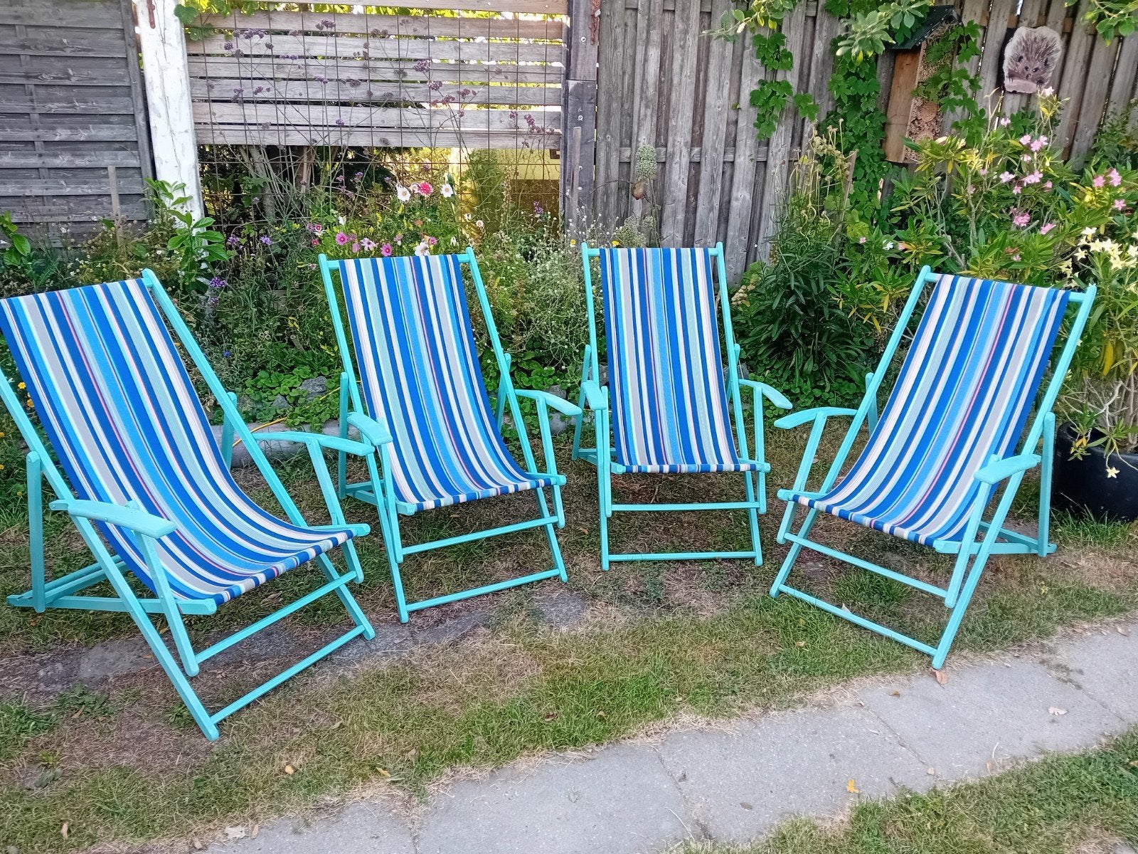 4 mooie, schone strandstoelen, Ophalen, Inklapbaar