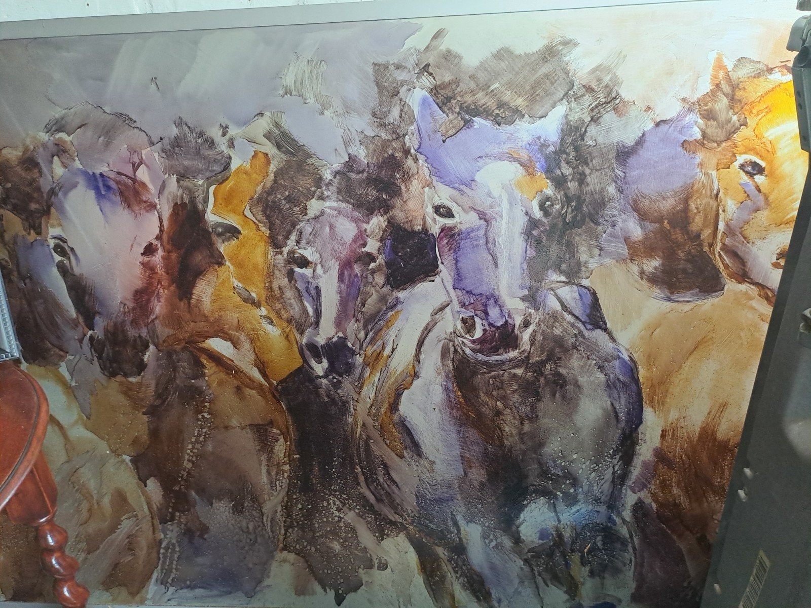 Krachtig groot schilderij l, Antiek en Kunst, Kunst | Schilderijen | Abstract, Ophalen