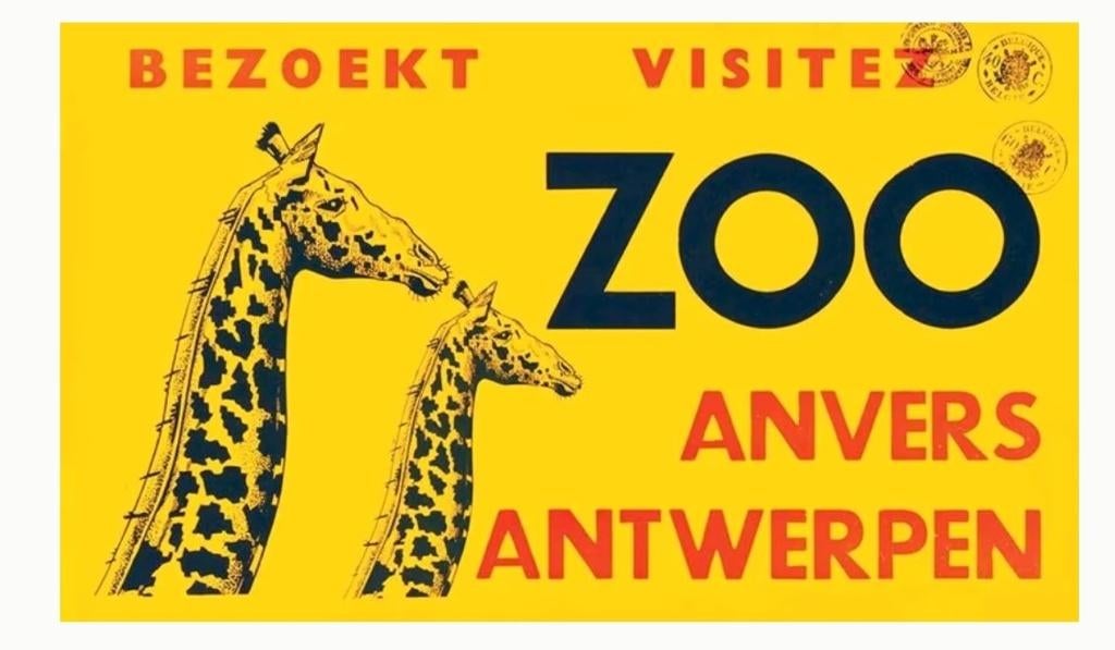 Originele affiche Zoo van Antwerpen, Ophalen of Verzenden