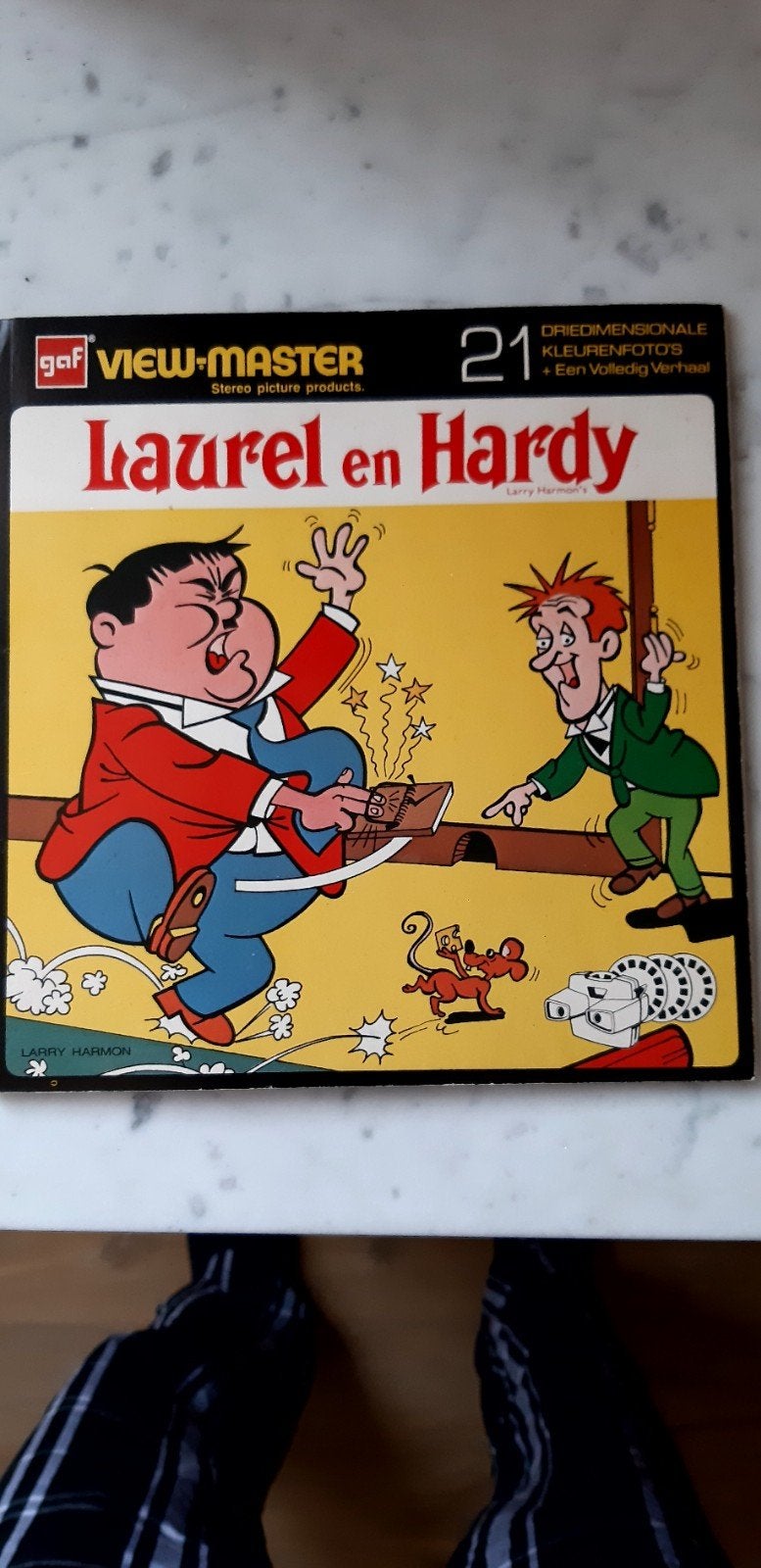 3 schijfjes VIEW MASTER, LAUREL EN HARDY, Nederlandstalig, Ophalen of Verzenden, Gebruikt