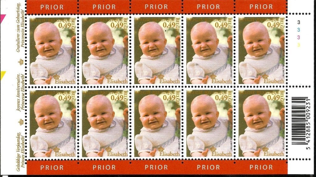 2002 Prinses Elisabeth 1 jaar OBP F3098/9**, Postzegels en Munten, Koninklijk huis, Orginele gom, Ophalen of Verzenden, Zonder stempel