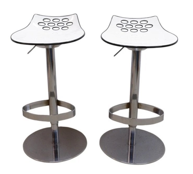 Set van 4 Calligaris barkrukken, Italiaans design, Ophalen, In hoogte verstelbaar, Gebruikt, Overige materialen