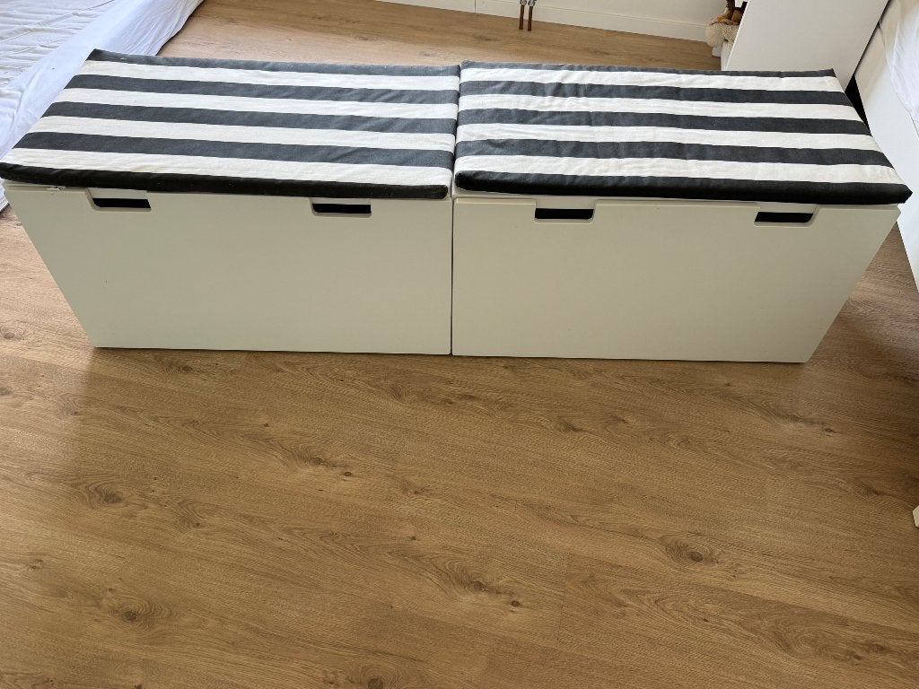 IKEA kist smastad 2 stuks met kussen, Ophalen, Gebruikt, Minder dan 50 cm, 75 tot 100 cm