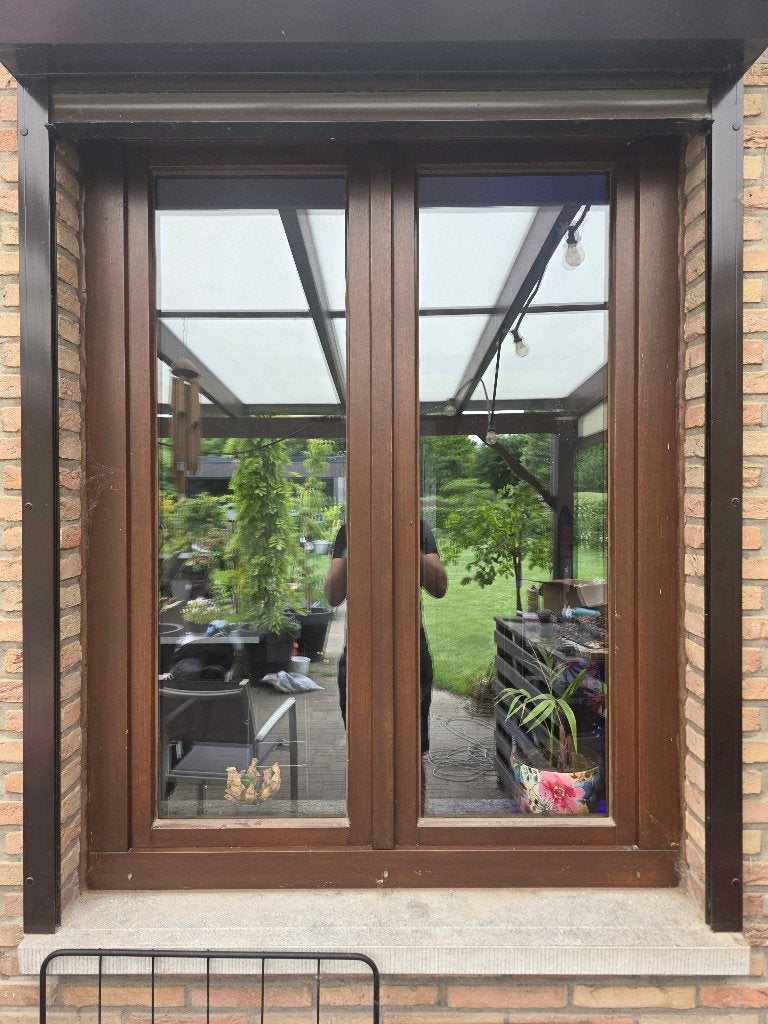 Venster + rolluik 115x 153, Doe-het-zelf en Bouw, Ophalen, Gebruikt, 100 tot 150 cm, Bruin