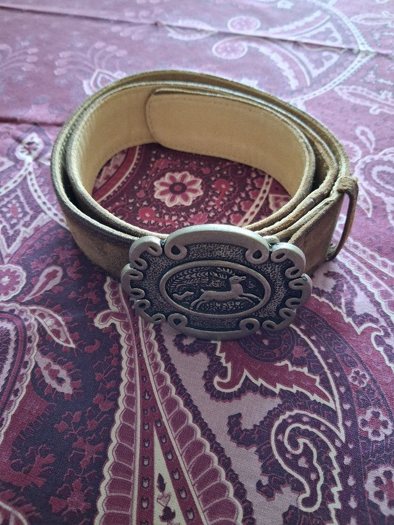 Riem van 100% echt leer - Metalen gesp, Kleding | Dames, Riemen en Ceinturen, Ophalen, Echt leder, Nieuw, Heupriem