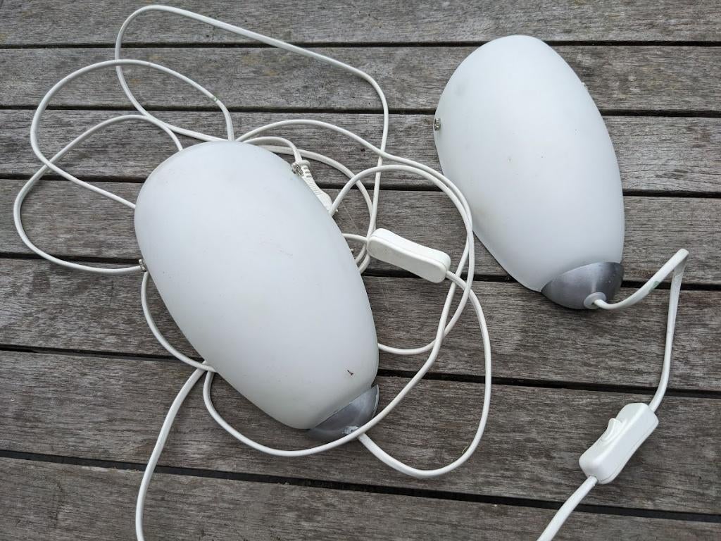 2 wandlampen Ikea Santir, Huis en Inrichting, Lampen | Wandlampen, Ophalen, Gebruikt, Glas