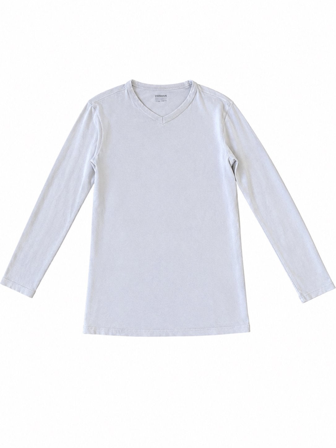Wit T-shirt met V-hals en lange mouwen — Basic voor heren, Kinderen en Baby's, Verzenden, Zo goed als nieuw, Jongen, Overhemd of Blouse