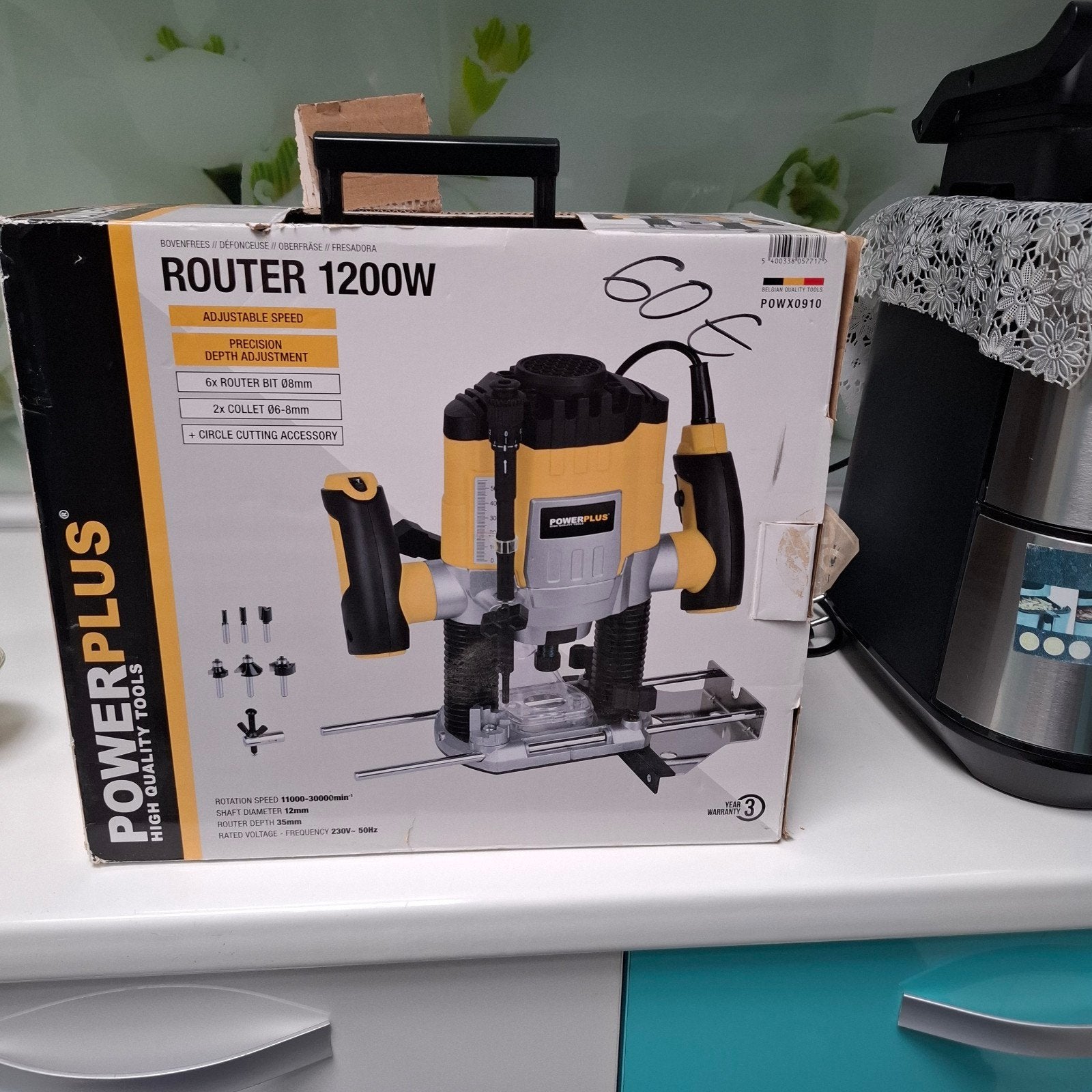 PowerPlus Bovenfrees 1200W – Krachtige houtfrees met variabe, Ophalen, Bovenfrees