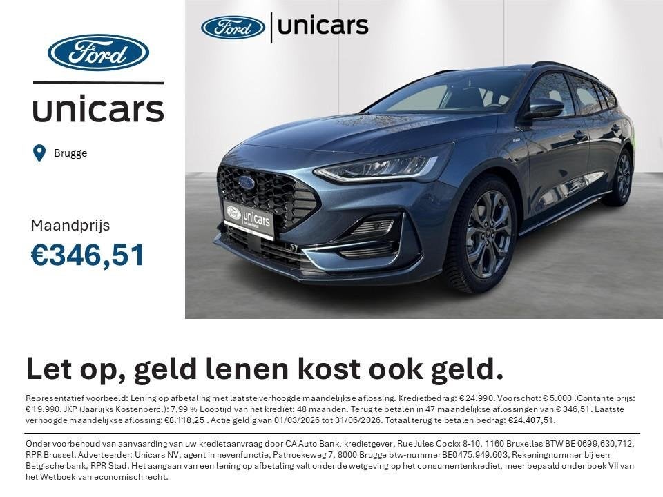 Ford Focus Clipper 1.0i EcoBoost MHEV 92kW ST-Line, Auto's, Ford, Bedrijf, Te koop, Focus, Adaptive Cruise Control, Airbags, Airconditioning