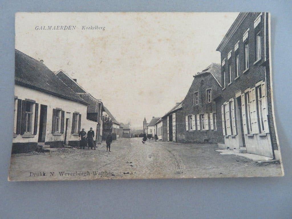 1914 postkaart Galmaarden Pajottegem druk. Weverbergh, Enlèvement ou Envoi, Avant 1920, Affranchie, Brabant Flamand