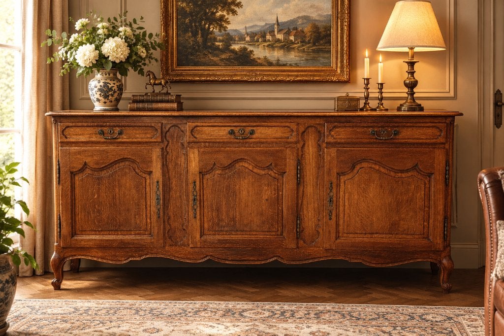 Prachtige Louis XV stijl dressoir. Levering mogelijk., Maison & Meubles, Enlèvement, Utilisé, Chêne, Avec tiroir(s)