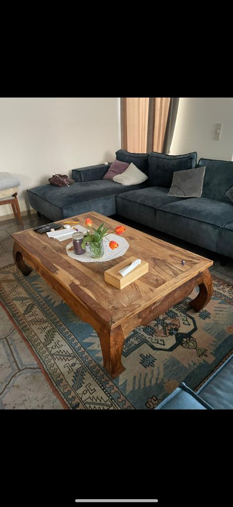 Table basse, Teck, 100 à 150 cm, Asiatique, Comme neuf