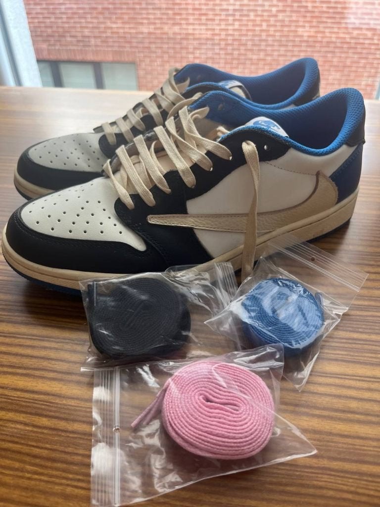 Air Jordan 1 Low x Travis Scott x Fragment - Maat 43, Kleding | Heren, Schoenen, Blauw, Nike, Ophalen of Verzenden, Zo goed als nieuw