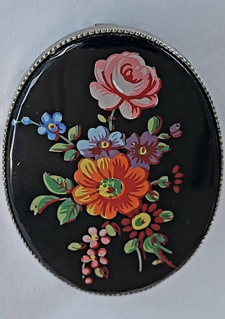 Vintage Broche, Ophalen, Gebruikt, 4 tot 7 cm, Zwart