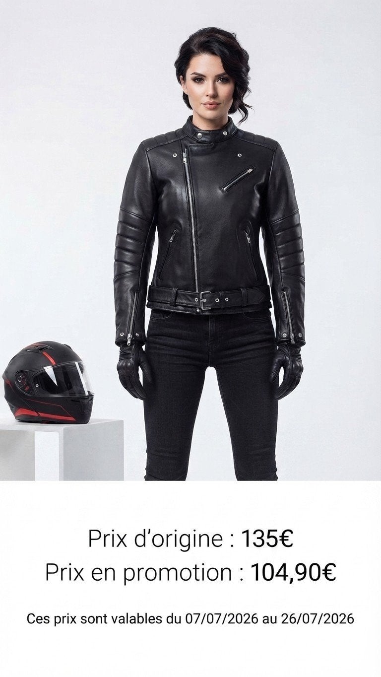 Veste de Moto en cuir neuf CE protecteurs neuf pour femme, Motos, Envoi, Neuf, avec ticket, Femmes, Manteau | cuir
