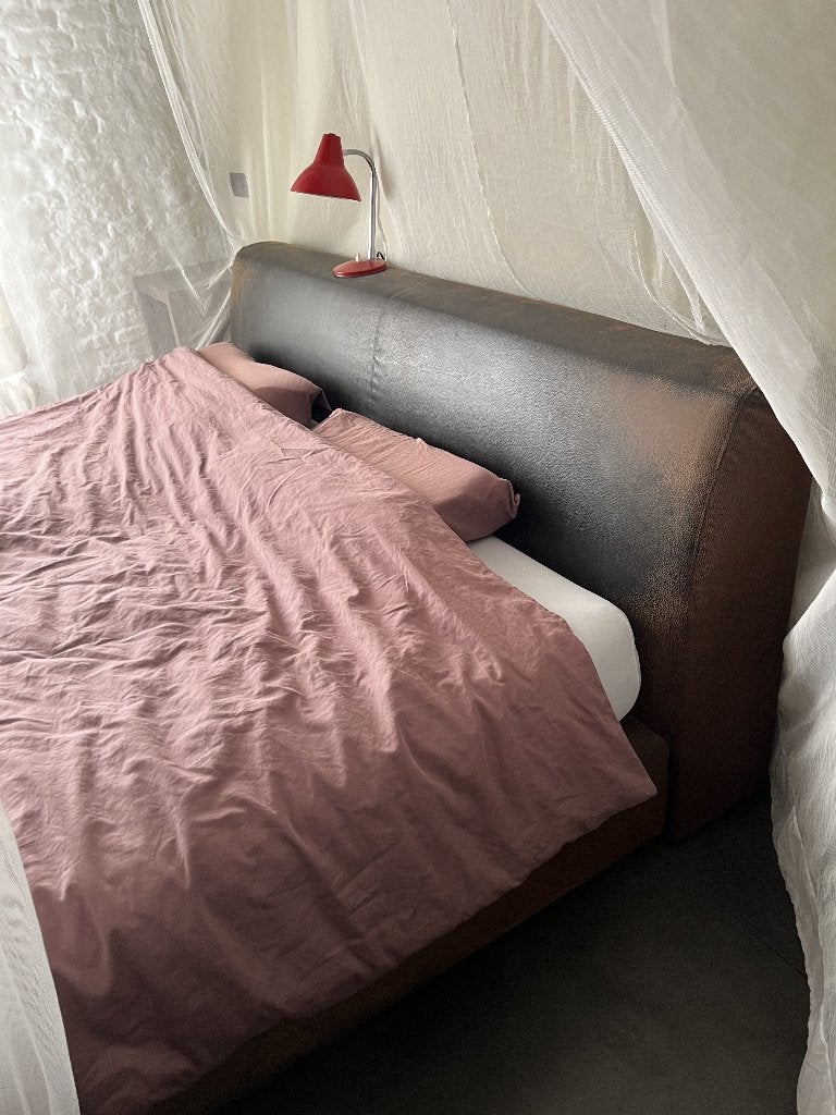 bed, Ophalen, Gebruikt, Bruin, Tweepersoons
