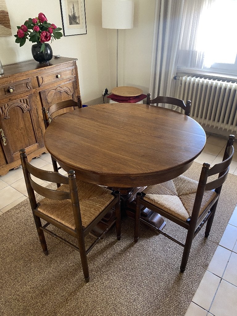 table extensible avec chaises en bois massif, Enlèvement