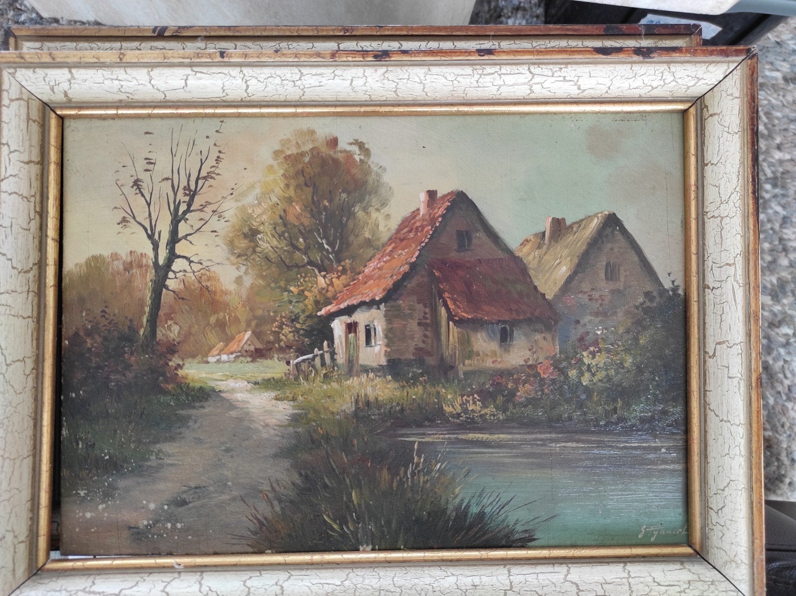 2 olieverfschilderijtjes  Gustave Pynaert, Ophalen, Gesigneerd, Landschap