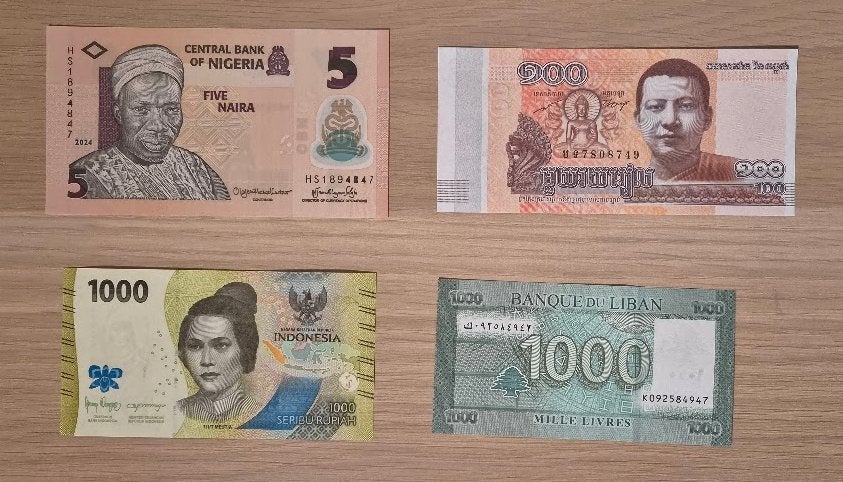 4 stuks - Ongecirculeerde bankbiljetten, Ophalen of Verzenden, Bankbiljetten