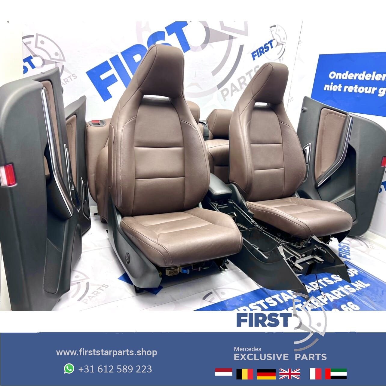 W176 W117 W156 AMG STOELEN ZETELS BRUIN AMG COMPLEET INTERIE, Auto-onderdelen, Gebruikt, -, Ophalen of Verzenden, -