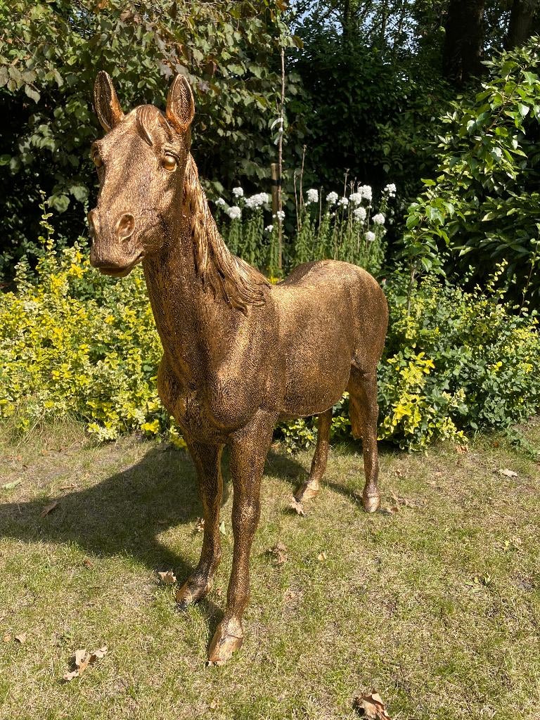 Paard, pony, rijles, manege 140cm, Tuin en Terras, Tuinbeelden, Nieuw, Dierenbeeld, Kunststof, Ophalen