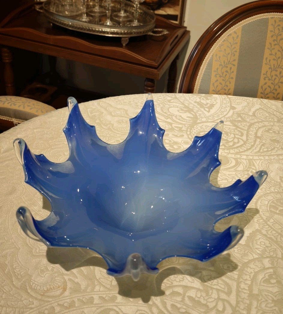 Grand centre de table vintage en verre d'art, Enlèvement