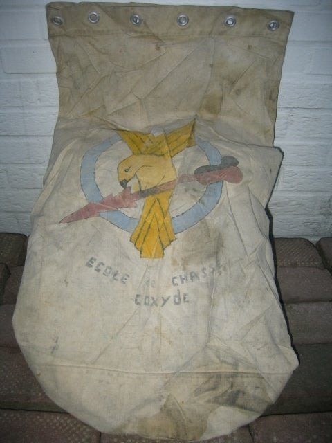 École de chasse base de Coxyde kitbag aviation belge 1948, Collections, Envoi, Armée de l'air, Emblème ou Badge