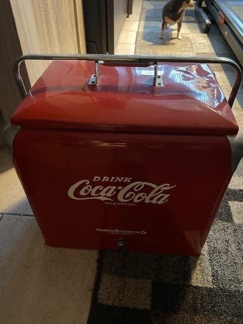 coca cola oude koelbox jaren 50 , echte eyecatcher, Verzamelen, Retro, Ophalen, Overige typen