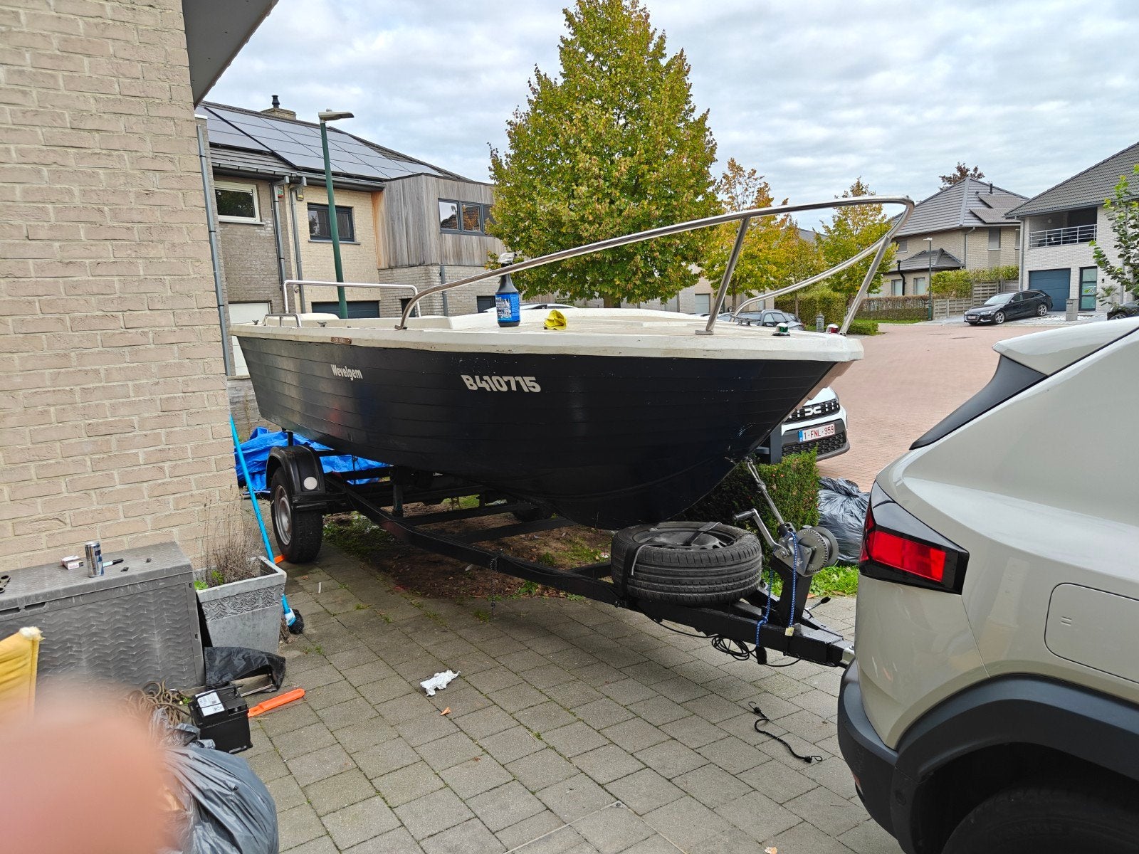 te koop boot met buitenboordmotor en trailer, Sports nautiques & Bateaux, Démarrage électrique, 5 m, Enlèvement, Moteur hors-bord