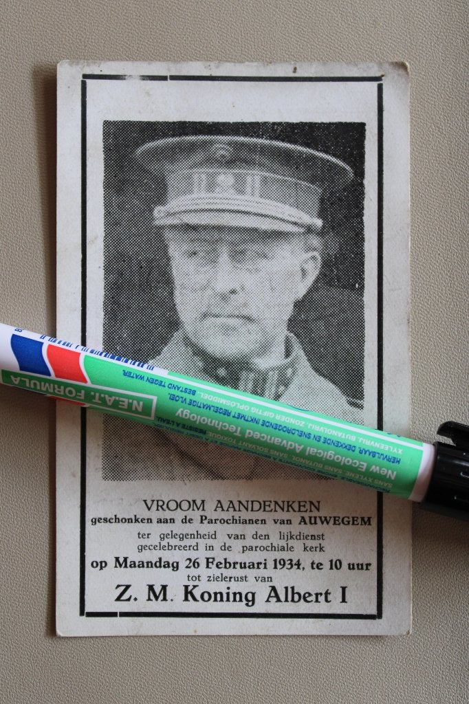 Bp Koning Albert 1 nederlandstalig, Verzamelen, Bidprentjes en Rouwkaarten, Ophalen of Verzenden, Bidprentje
