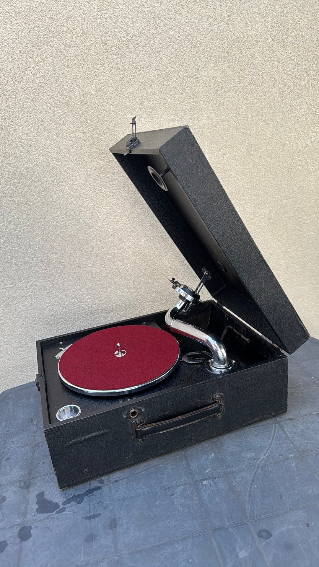 Antieke Columbia koffergrammofoon nr 9, TV, Hi-fi & Vidéo, Tourne-disques, Enlèvement, Utilisé, Tourne-disque