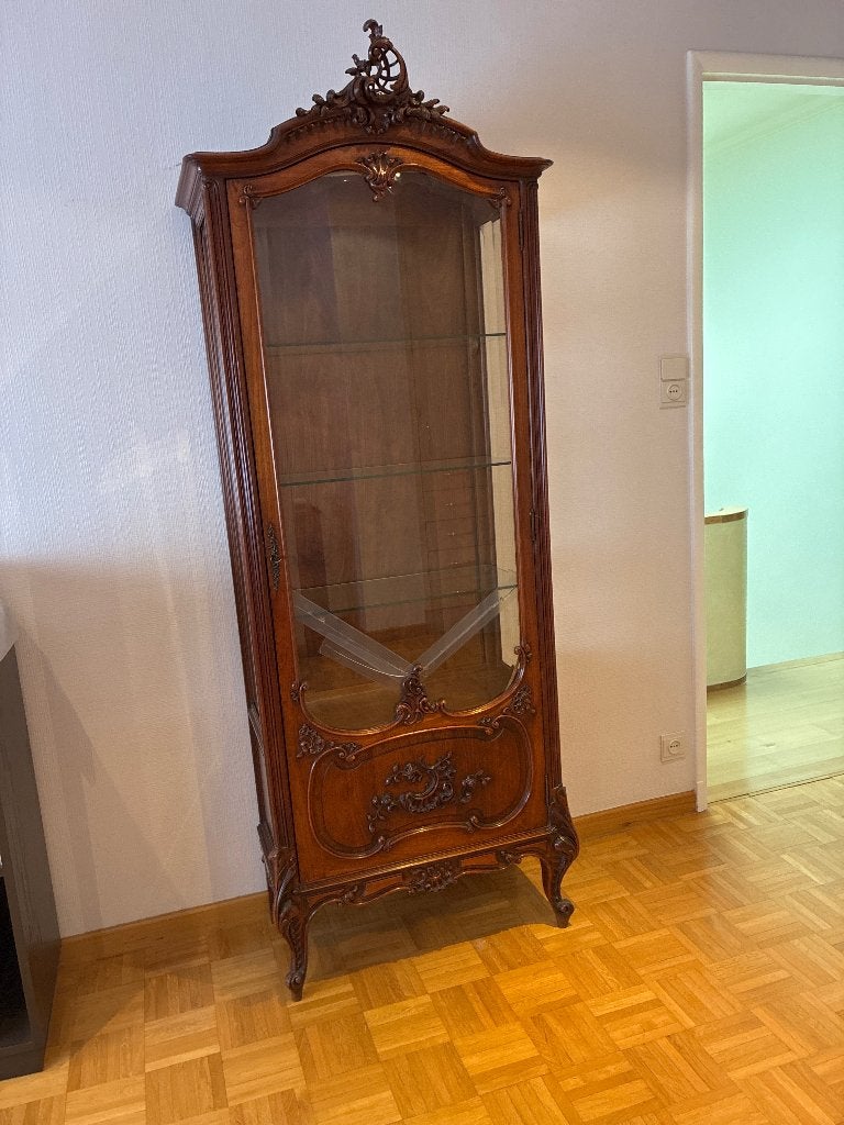 Prachtige Louis XV Vitrinekast - Notenhout- 1900, Ophalen