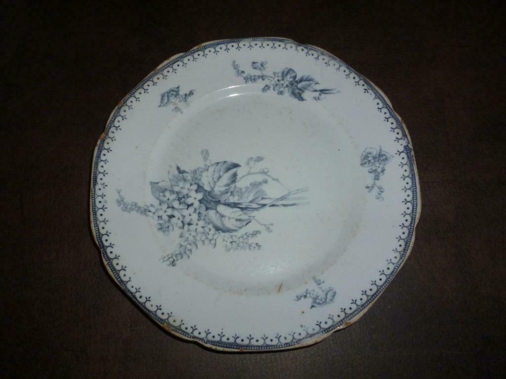 Ancienne assiette de service en faïence de MEIBLOEM bleu, Enlèvement ou Envoi