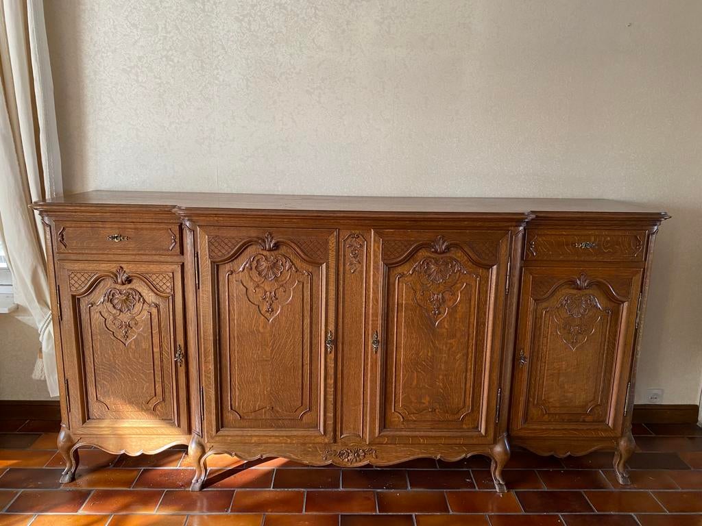 Buffet en chêne de style Louis XV, Avec porte(s), 150 à 200 cm, Comme neuf, Enlèvement