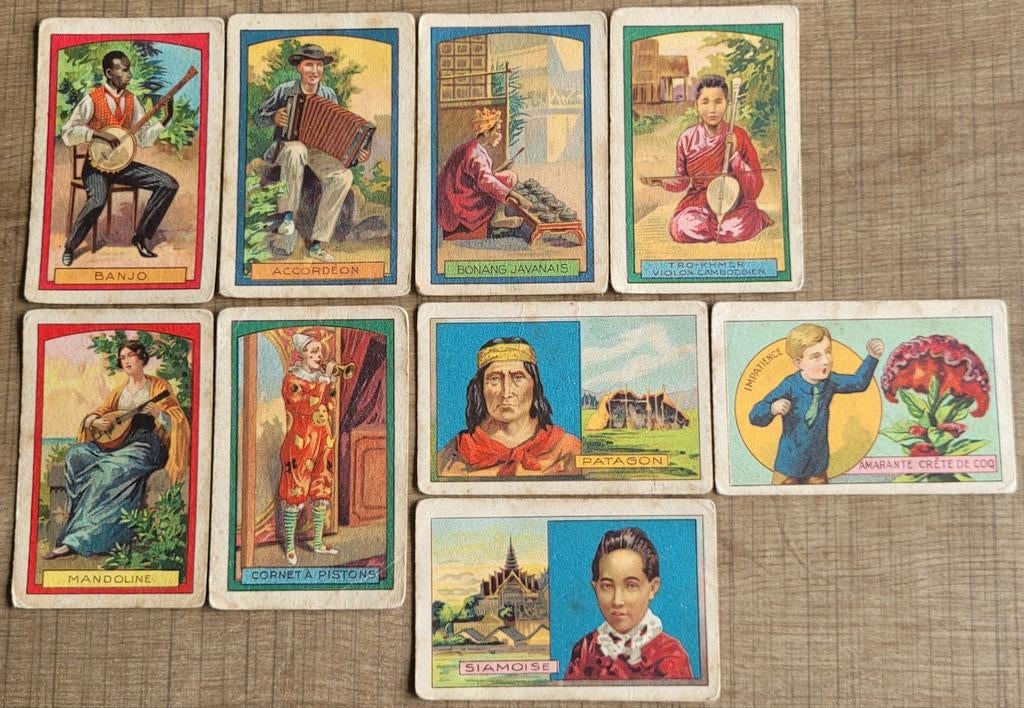 9 oude prentjes: uitgave bij Tabak en sigaren, Van Praetlei, Ophalen of Verzenden, Gebruikt, Overige onderwerpen, Prent