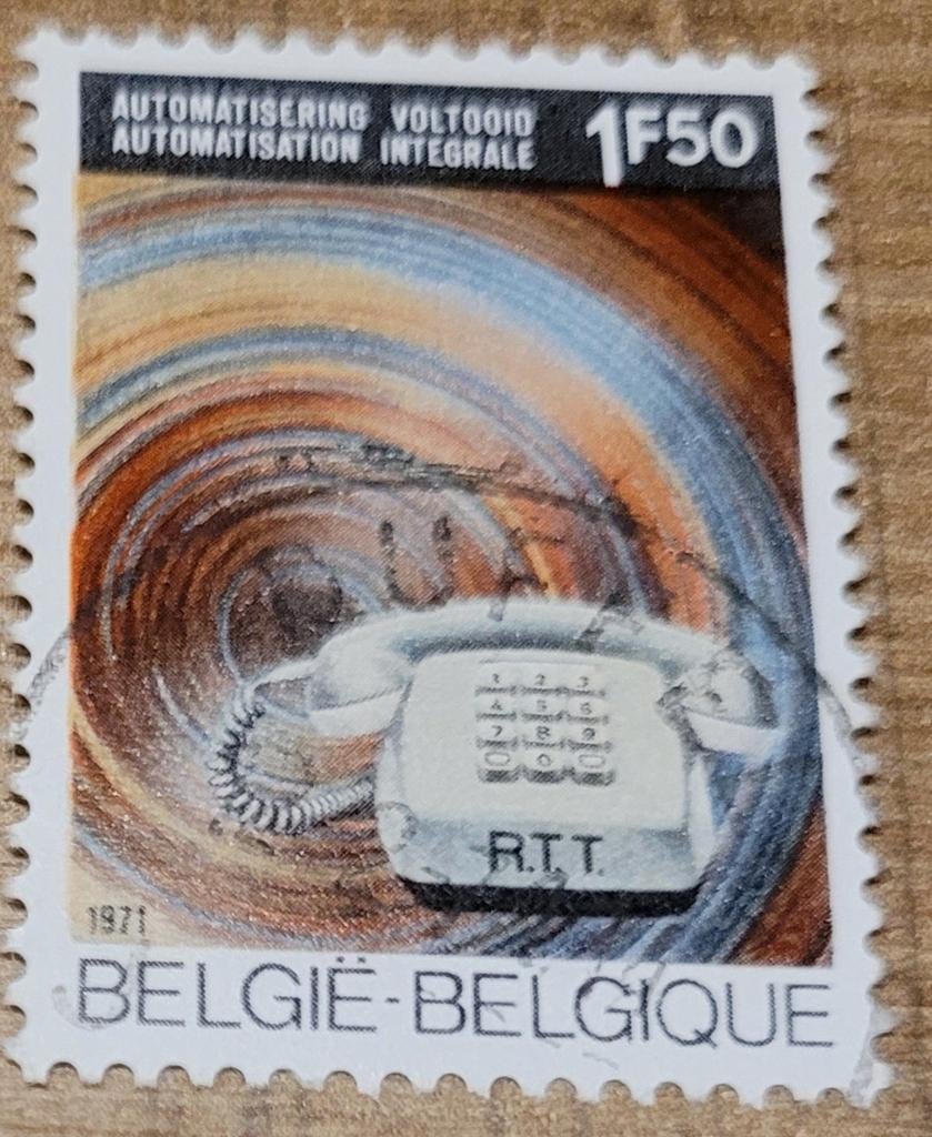 Oude postzegel: Automatisering voltooid (1971), Postzegels en Munten, Met stempel, Frankeerzegel, Ophalen of Verzenden, Gestempeld
