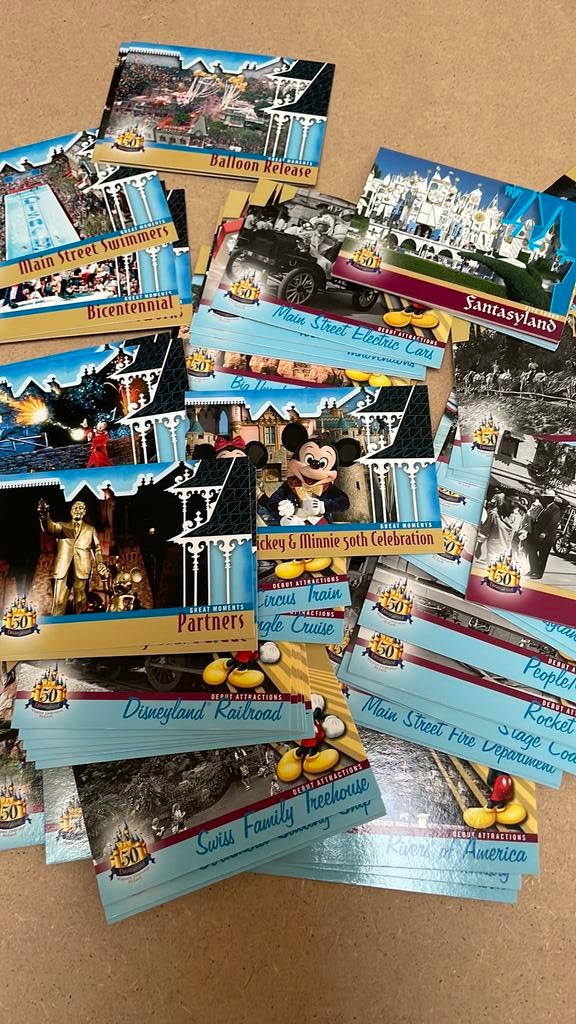 Cartes  50e anniversaire de Disneyland Los Angeles, Enlèvement ou Envoi, Comme neuf