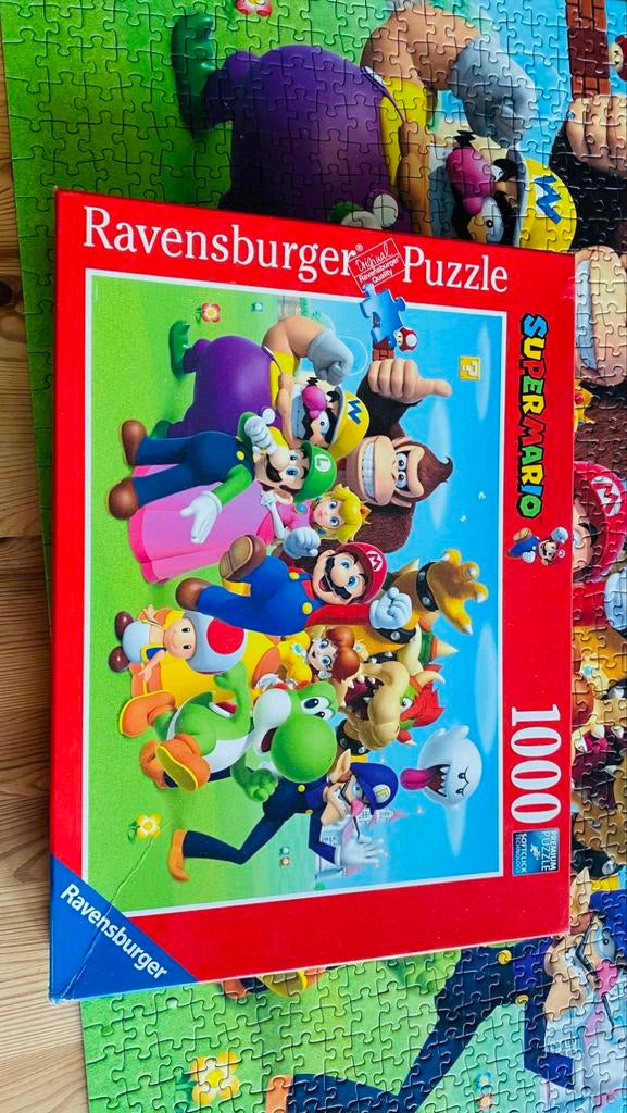 Puzzel super mario 1000 pieces, Enlèvement, Plus de 50 pièces, Comme neuf, 6 ans ou plus
